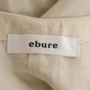 ebure リネンノースリーブワンピース ロング フレア スリット 36 ライトベージュ