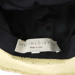 STELLA McCARTNEY 帽子 ストローハット 麦わら 56 ベージュ 黒 ブラック
