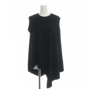 ハイカウントコットンアシンメトリータンクトップカットソー 38 ブラック