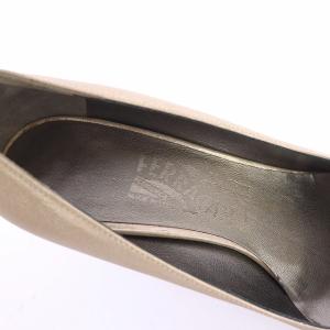 Salvatore Ferragamo パンプス アーモンドトゥ ハイヒール 6D 23.5cm ゴールド