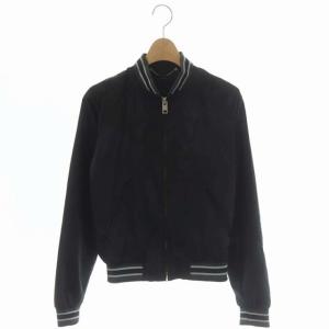 ロゴ スカジャン ジャケット 刺繍 ジップアップ ブラック