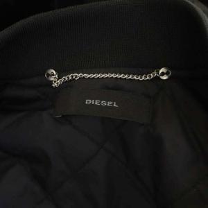 DIESEL ロゴ スカジャン ジャケット 刺繍 ジップアップ ブラック