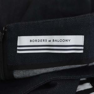 BORDERS at BALCONY 20SS DENIM I-LINE SKIRT デニムスカート タイトスカート ロング フリル 36 白 黒 濃紺 ホワイト