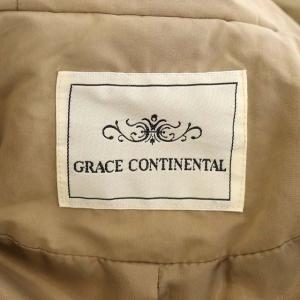 GRACE CONTINENTAL ファー付きダウンジャケット ジップアップ バイカラー アウター 38 カーキベージュ ダークグレー
