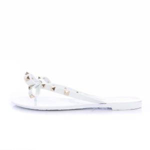 VALENTINO GARAVANI ロックスタッズ ラバー トングサンダル 39 ホワイト