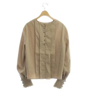 ADORE スモッキングブラウス プルオーバー 長袖 38 ベージュ