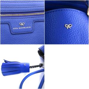 ANYA HINDMARCH Ebury Lg FW Wink トートバッグ スマイル タッセル レザー ブルー