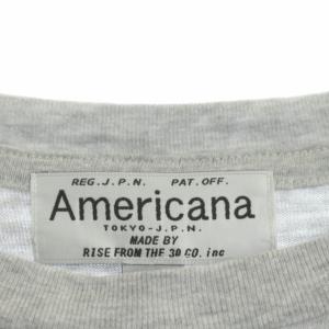 AMERICANA Tシャツ ロゴ プリント 杢グレー