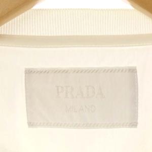 PRADA 素材切り替え ポケット Tシャツ カットソー 半袖 ストレッチ M 白 ホワイト
