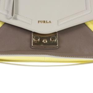 FURLA メトロポリス ショルダーバッグ ハンドバッグ 2way ロゴ レザー イエロー べージュ