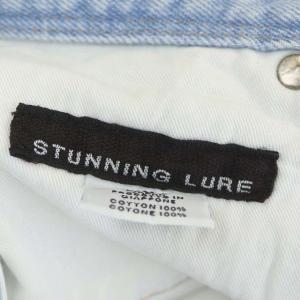 STUNNING LURE ハイライズテーパードデニムパンツ ジーンズ ボタンフライ 23 水色 ライトブルー