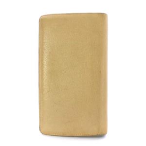 CHANEL 長財布 二つ折り カメリア ココマーク レザー ベージュ 15番台