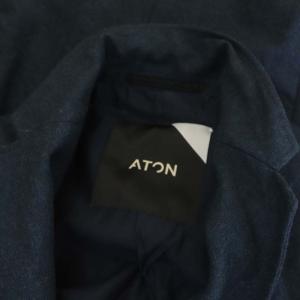 ATON ウール テーラードジャケット シングル 2B 総裏地 00 ネイビー