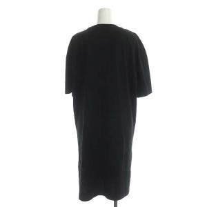 MSGM ロゴ&キャットプリント Tシャツワンピース 膝丈 半袖 L ブラック