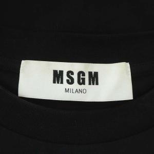 MSGM ロゴ&キャットプリント Tシャツワンピース 膝丈 半袖 L ブラック