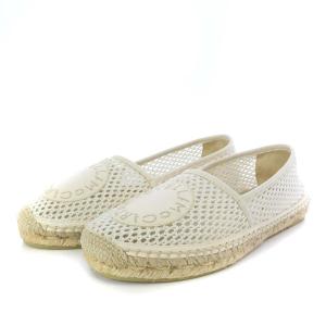 セレーネ ウーブンメッシュ ロゴ エスパドリーユ スリッポン 38 25cm 白 ホワイト 800351