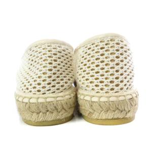 STELLA McCARTNEY セレーネ ウーブンメッシュ ロゴ エスパドリーユ スリッポン 38 25cm 白 ホワイト 800351