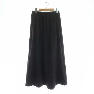 21SS ロングスカート タックギャザー フレア 36 ブラック