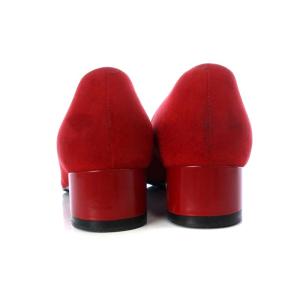 PELLICO CHUNKY ANDREA 35 パンプス チャンキーヒール ポインテッドトゥ スエード 34.5 21.5cm 赤 レッド