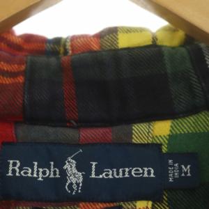 RALPH LAUREN パッチワーク チェックシャツ ボタンダウン 長袖 M マルチカラー