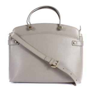 AGATA トートバッグ ショルダーバッグ 2way レザー グレー