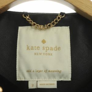 kate spade new york スタッズスウェードノーカラージャケット 羊革 2 黒 ブラック NJMU7686