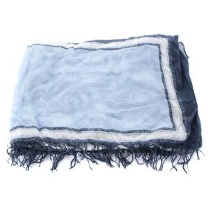 Acne Studios Marjon Diamond paisley ペイズリーシルキーストール フリンジ シルク混 ネイビー