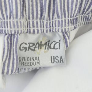 GRAMiCCi ナノユニバース 別注 パンツ シアサッカー テーパード L ブルー