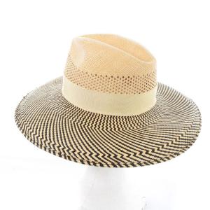 Borsalino パナマハット 帽子 リボン M べージュ ブラック