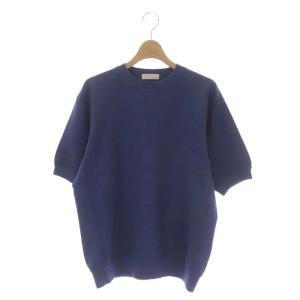 コットンカシミヤ裏毛クルーネックショートスリーブ プルオーバー スウェットカットソー 1 ブルー