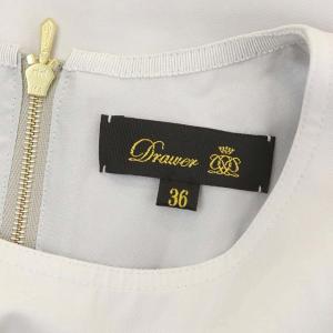 Drawer コットンギャバジンパフスリーブワンピース 36 アイスグレー