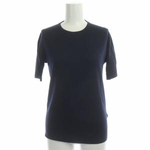JOHN SMEDLEY ウール クルーネック ニット×カーディガン アンサンブル 長袖 半袖カットソー S ネイビー