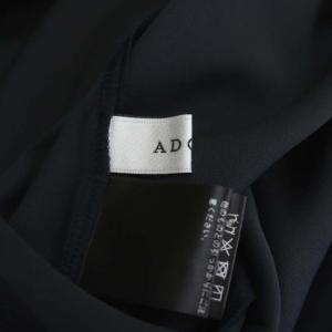 ADORE 22SS ミドルジョーゼットソフトテーパードパンツ タック イージー 36 ダークネイビー