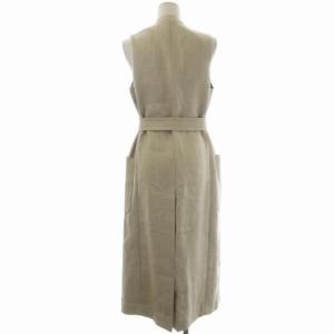 MADISONBLUE LINEN LONG VEST ロング ベスト ジレ ベルト付き リネン 00 ライトベージュ
