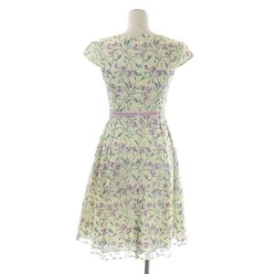 TOCCA ALYSUM 花刺繍ワンピース 00 パステルイエロー 緑 紫