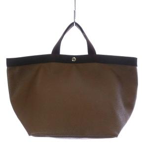 725GP リュクス舟型 ハンドバッグ コーテッドキャンバスコットン L モカ