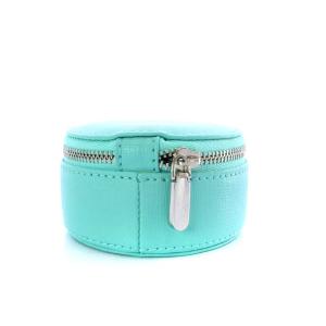 TIFFANY&Co. ジュエリーケース ボックス ラウンド レザー ティファニーブルー