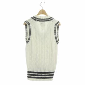Brooks Brothers ニット ベスト プルオーバー Vネック BB 0 ホワイト ブラック
