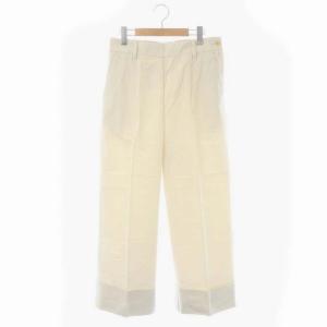 LIGHT COTTON LINEN TWILL パンツ ワイド ロールアップ 3 キナリ エクリュ