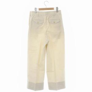 MARGARET HOWELL LIGHT COTTON LINEN TWILL パンツ ワイド ロールアップ 3 キナリ エクリュ