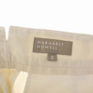 MARGARET HOWELL LIGHT COTTON LINEN TWILL パンツ ワイド ロールアップ 3 キナリ エクリュ