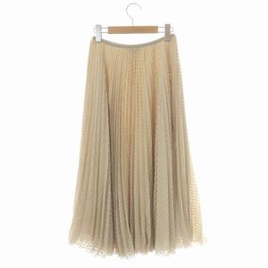 Theory SHEER PLAID PLEATED MIDI チェック プリーツスカート ロング P ベージュ