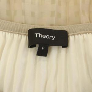Theory SHEER PLAID PLEATED MIDI チェック プリーツスカート ロング P ベージュ