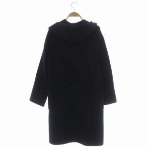 ANAYI ウール フーディ ロングコート アウター 38 紺 ネイビー