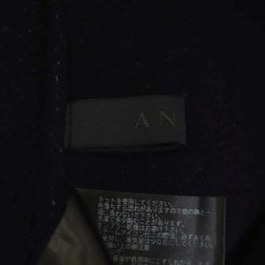 ANAYI ウール フーディ ロングコート アウター 38 紺 ネイビー