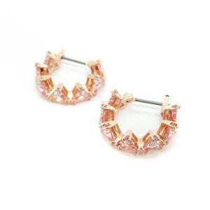 SWAROVSKI Millenia フープピアス ビジューピンクゴールド色
