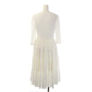 BORDERS at BALCONY 21SS DRAPED DRESS ワンピース ロング ティアード フレア 36 ホワイト