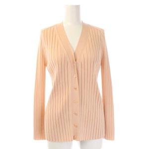 18GワイドリブVネックカーディガン ニット 長袖 前開き 1 ベビーピンク