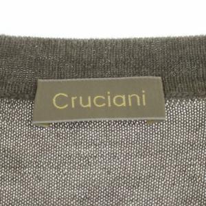 Cruciani ニット ウール カーディガン 長袖 Vネック 46 グレージュ