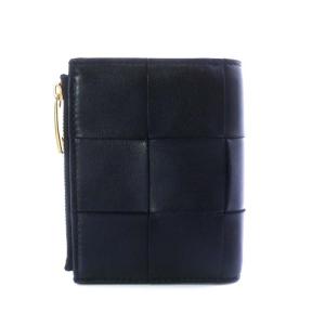 BOTTEGA VENETA マキシイントレチャート 二つ折り財布 黒 651381